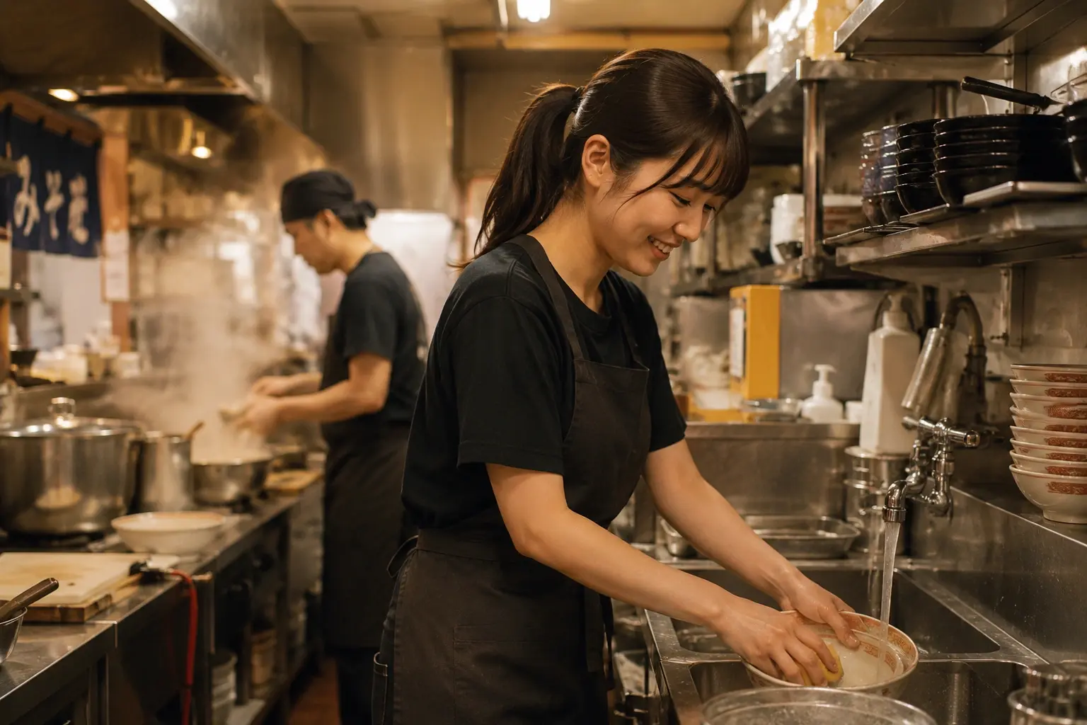 人気ラーメン店のホール・洗い場スタッフ
